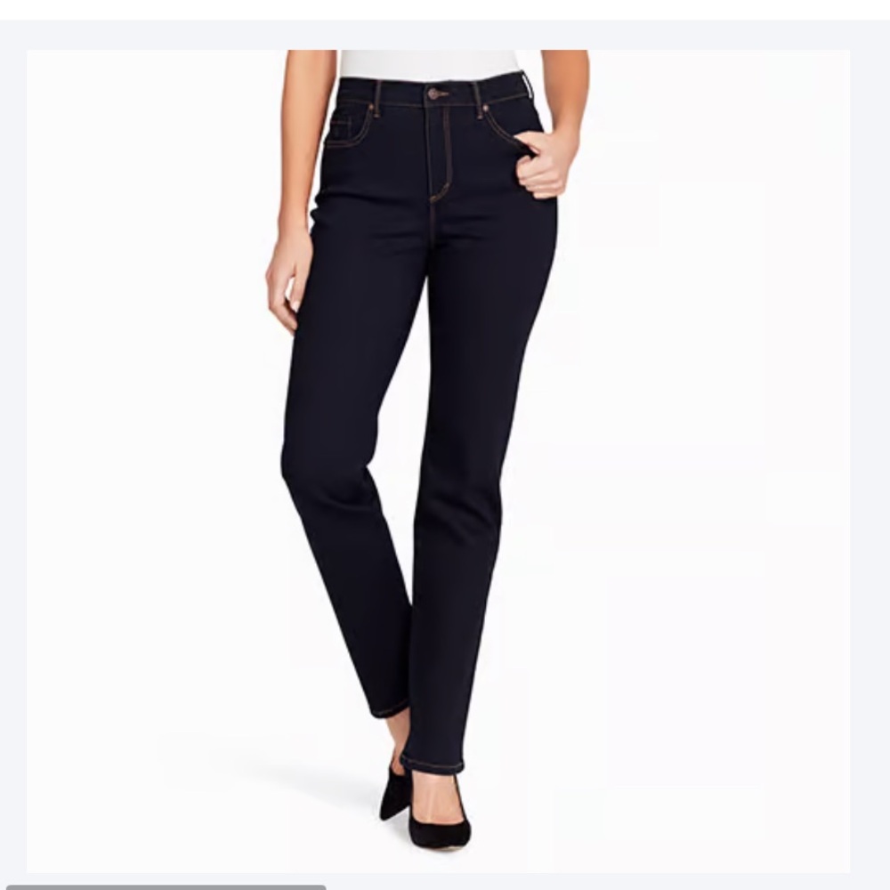 NWT Gloria Vanderbilt Women's Black Straight Leg Jeans Size 8 Average